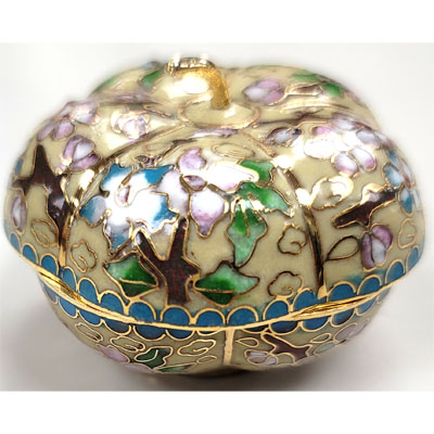 CLOISONNE BOX12 2"X1.75" BEIGE